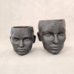 گلدان رخ مرد سفالی